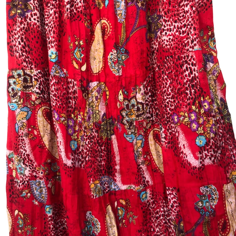 Bobbie Brooks Red Paisley Print Maxi Skirt size 1X - Picture 7 of 9